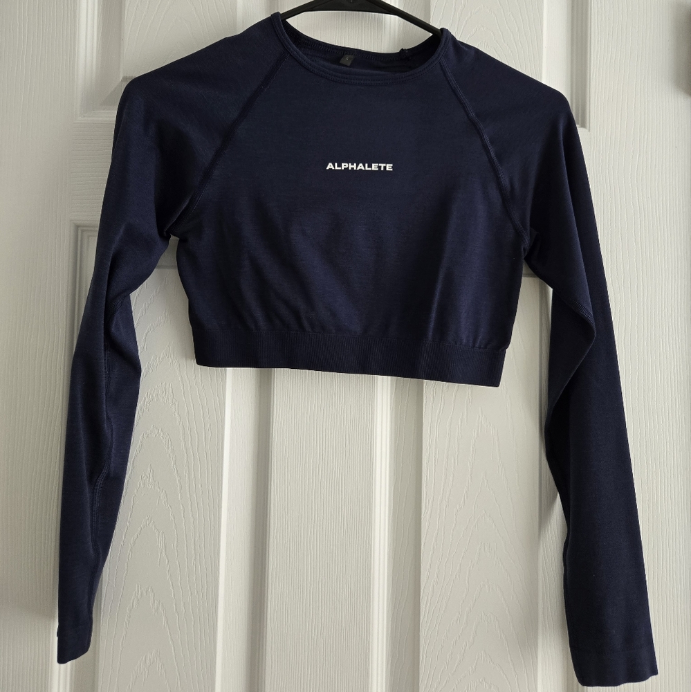 Amplify Long Sleeve Crop - Tuxedo Blue - S